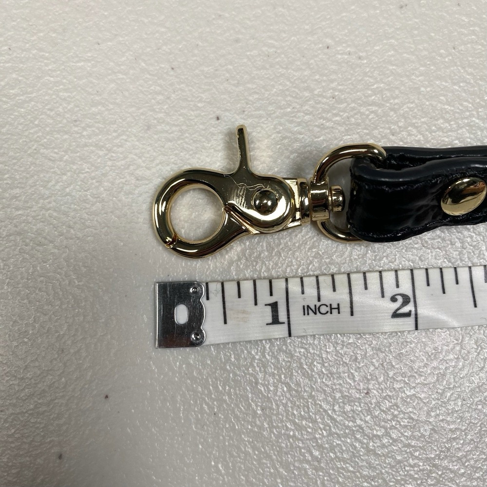 NWOT Brahmin Black Croc Embossed Leather Replacement Strap Gold Hardware - Picture 4 of 7